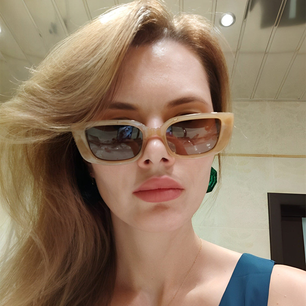Óculos de Sol Retangular Feminino Luxo - Virginia™ Verão 2024 – Pérola Rara